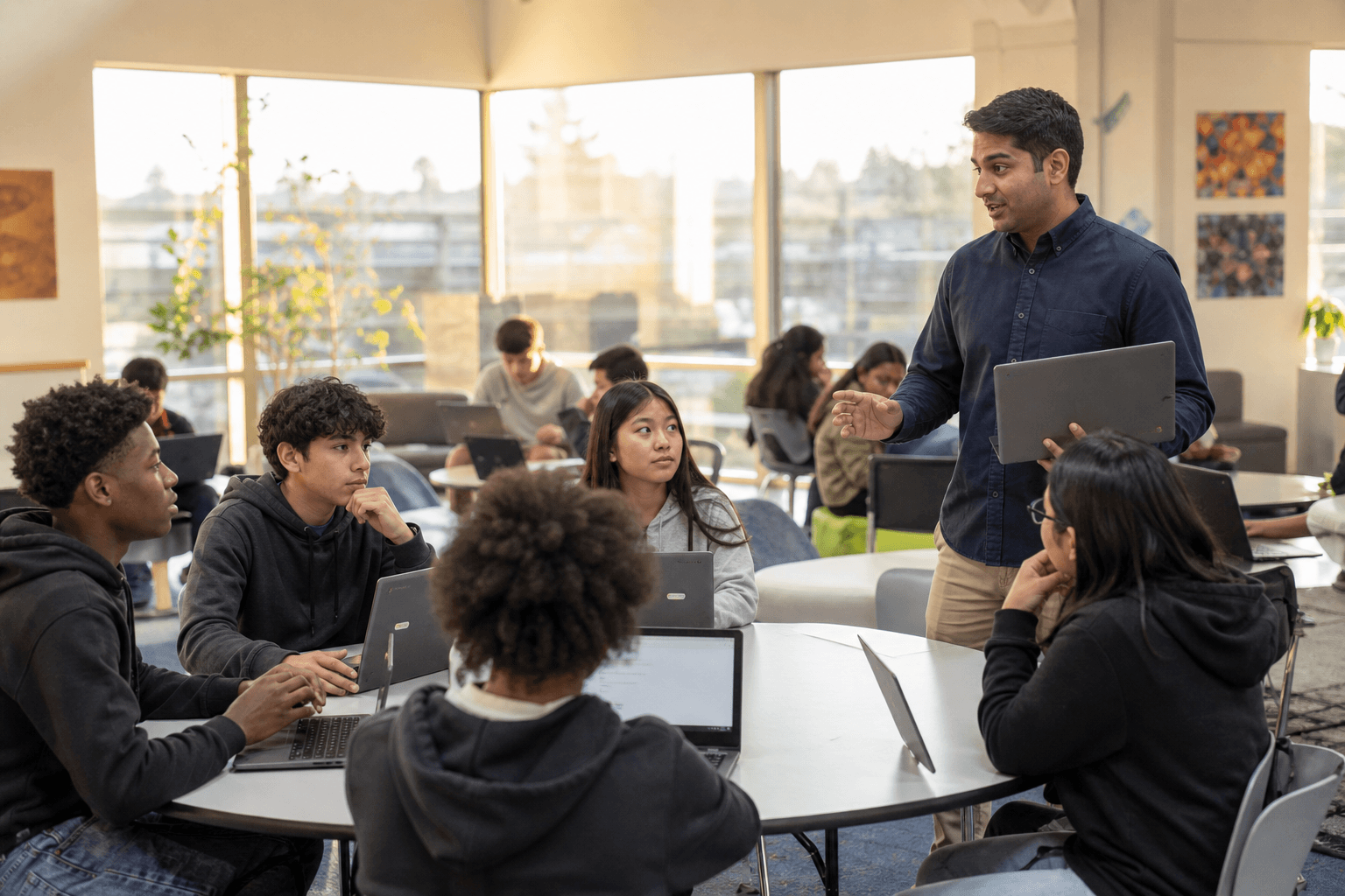 Kanam instructor teaching teens in an after-school program