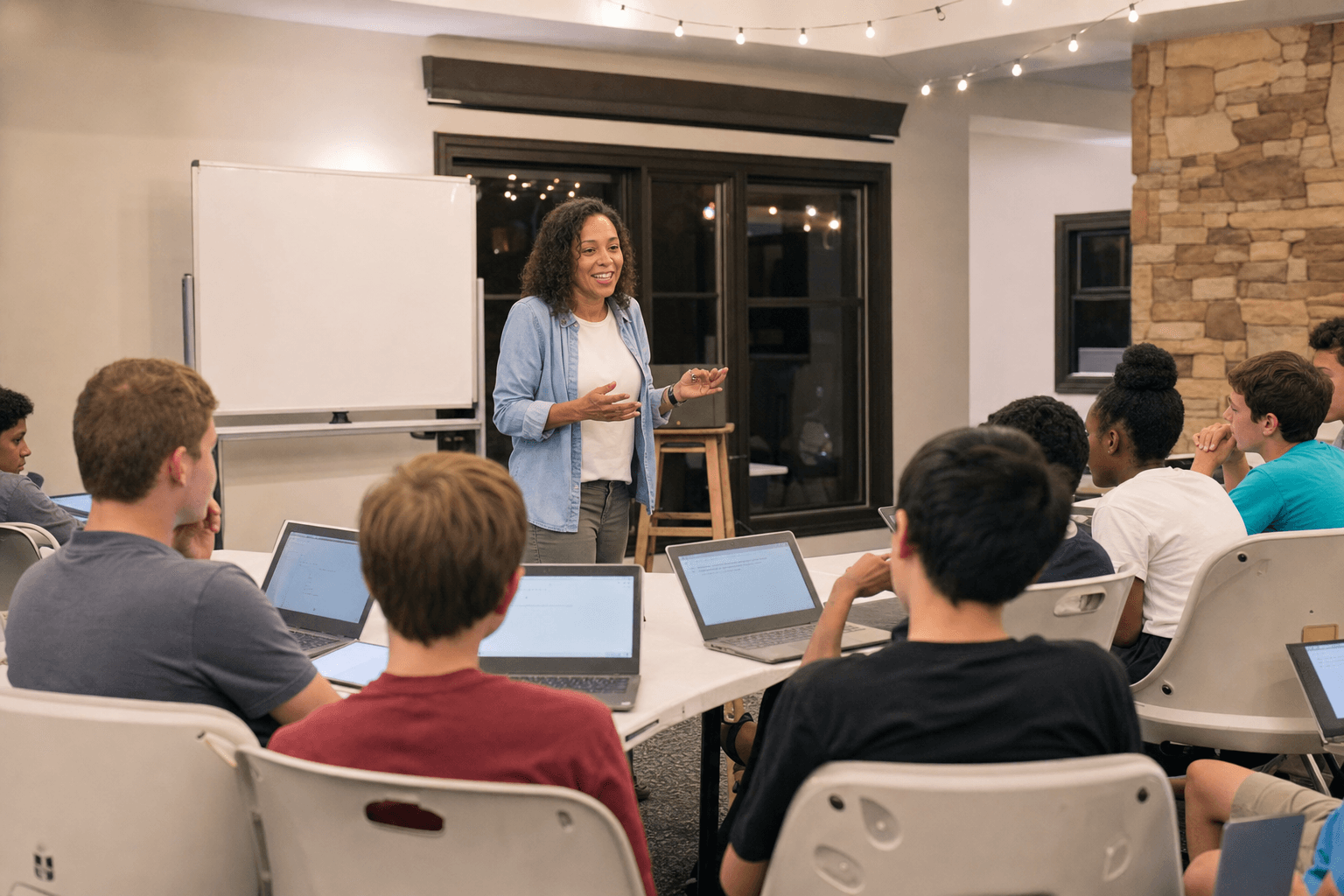 Kanam instructor teaching teens in a youth program setting